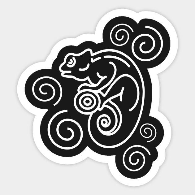 Trippy Psychedelic Chameleon Lizard Sticker by MeatMan